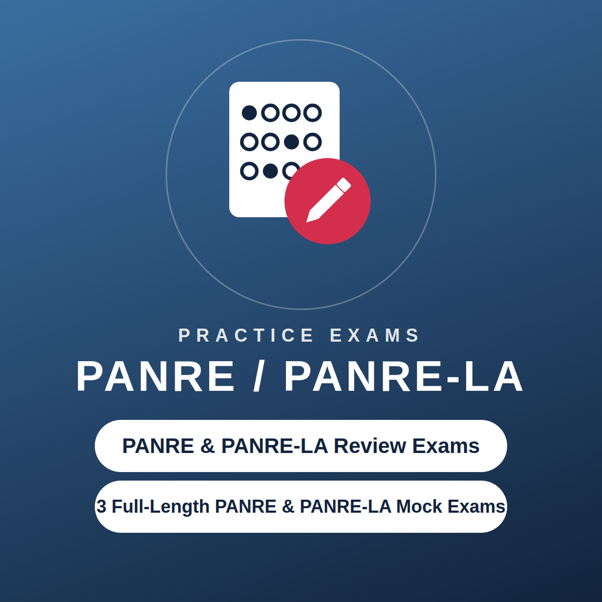 PANRE and PANRE-LA practice exam materials