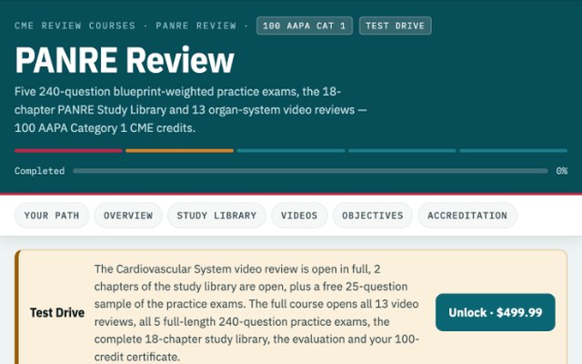 PANRE Review CME web app