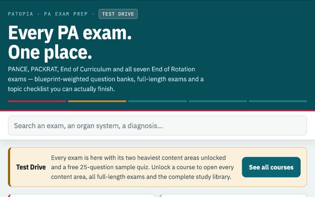 PAtopia PA exam prep web app